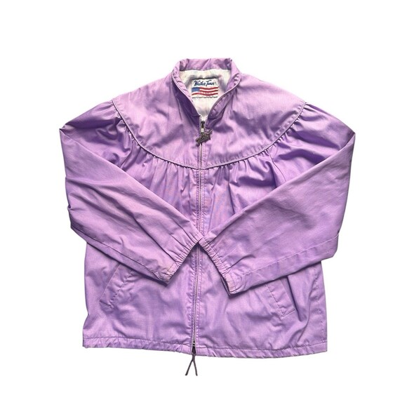 Vintage Weather Tamer Windbreaker M Purple 80s Jacket - Picture 1 of 5